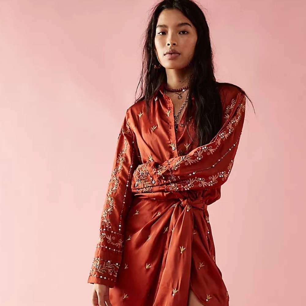 NWOT Free People. Breakdown Mini Wrap Dress